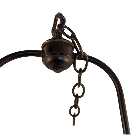 Hanging Lamp Frame With Ornate Detailing & Chain Fixture DIY Lighting Parts Or B - Picture 5 of 14